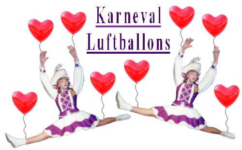 Karneval und Fasching, Tanzmariechen Herzluftballons