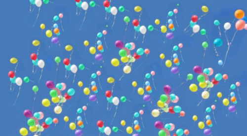 Karneval-Fasching: Himmel voller Luftballons